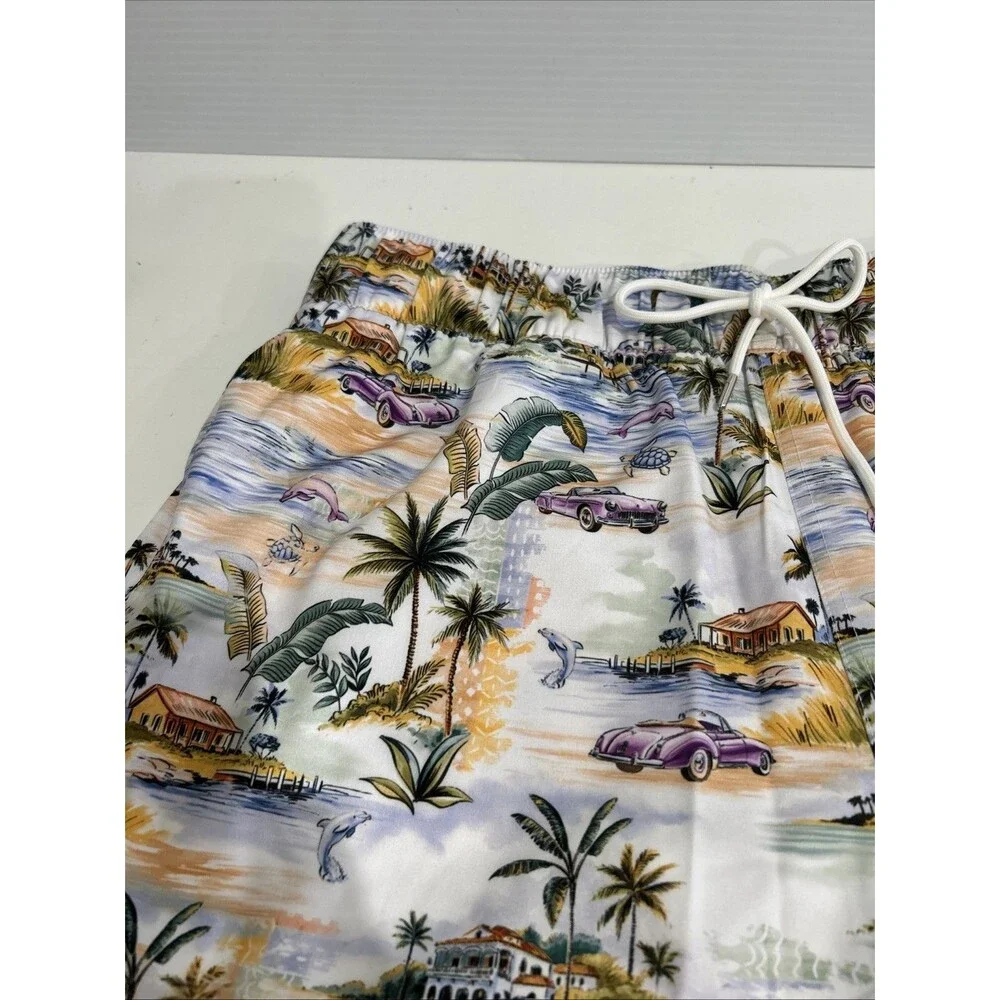 Robert Graham Swim Trunks Men's L Vacation Mode Beach Tropical Paradise Sport